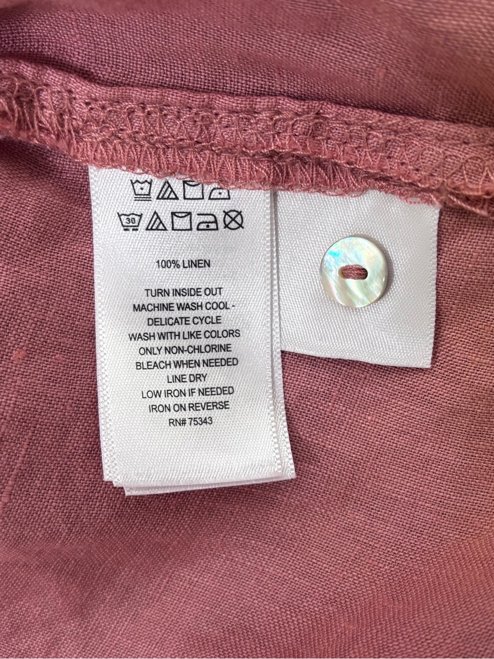 100% Linen Cynthia Rowley Tunic Blouse Pleated Pink Lightweight Summer Office L - Picture 6 of 6